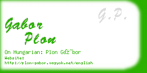 gabor plon business card